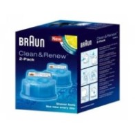 Pack de 2 cartuchos limpiadores para afeitadora Braun Clean&Charge CCR2