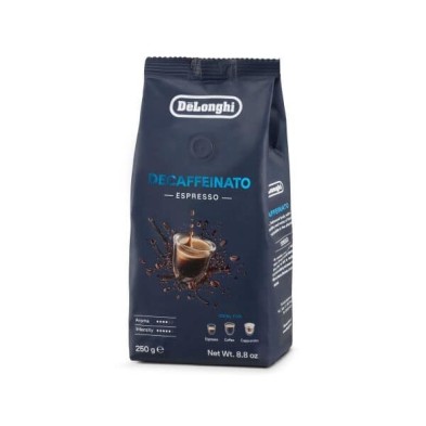 Café en grano Descafeinado DeLonghi, composición 50% Arábica y 50% Robusta 250 gramos, modelo DelonghiC603 AS00000174