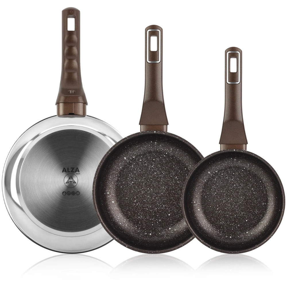 ALZA - Lote 3 sartenes 20 - 24 - 28 cm para menaje de cocina - 31350002