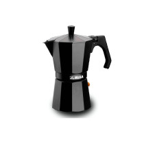 ALZA ALZA BASIC NERO - Cafetera italiana aluminio 3 tazas para menaje de cocina - 351003