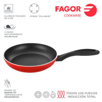 FAGOR - Sartén Ø24 Rojo para menaje de cocina - 81SAFGMXR24