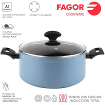 FAGOR - Olla MAXIMA Azul con tapa Ø20 para menaje de cocina - 81PXFGOMA20
