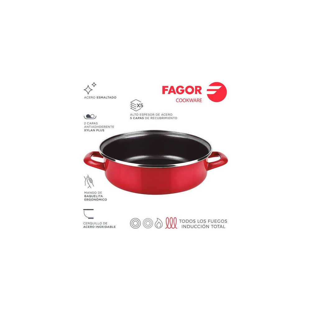 FAGOR - Caçarola Ø24 vermelho mate para utensílios de cozinha - 81PSFGEST24
