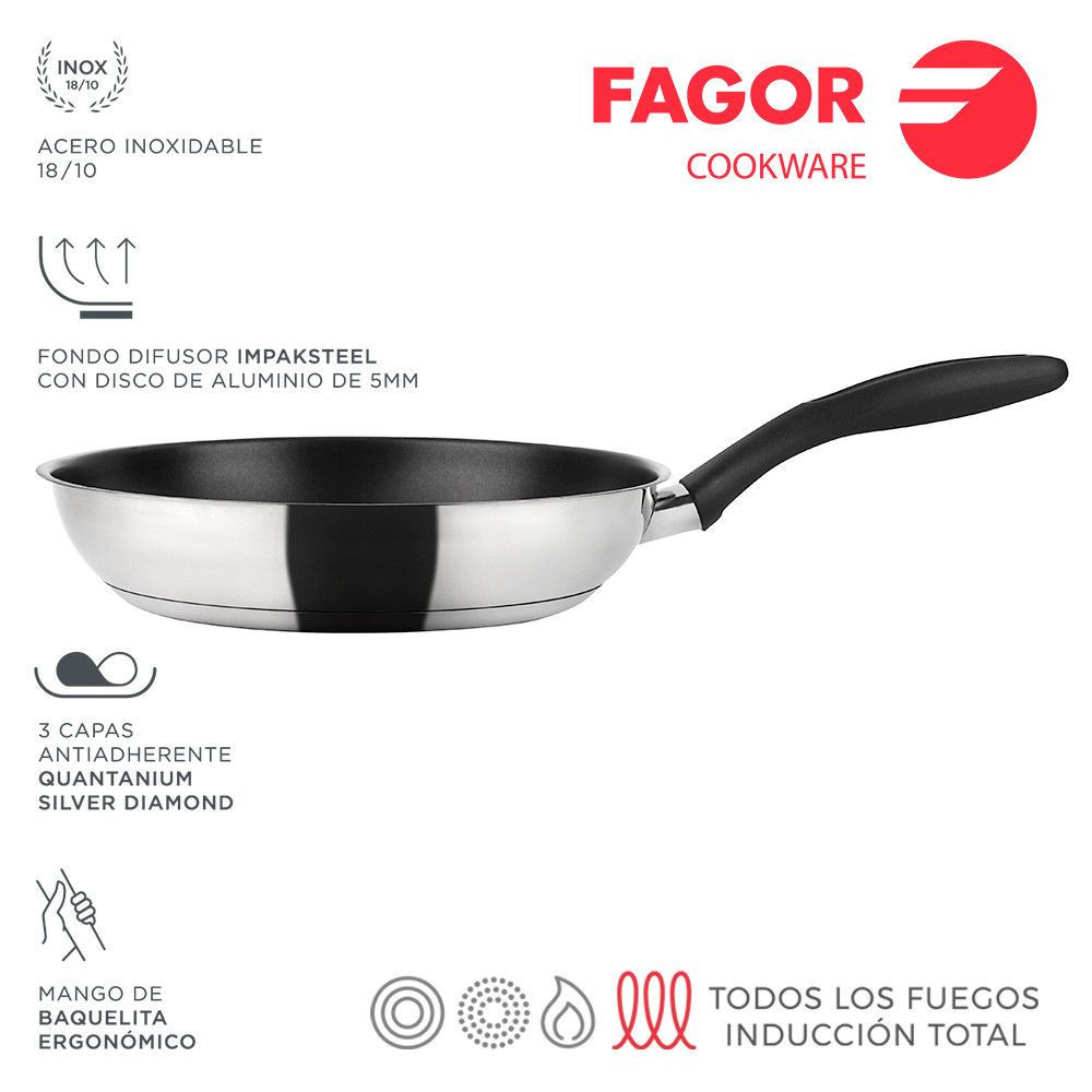 FAGOR - Frigideira INOXTHERM para utensílios de cozinha - 81SAFGTRE18