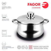FAGOR Silverinox - Panela com tampa Ø20 para utensílios de cozinha - 81PXFGOASI0
