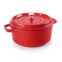 Lacor - Cacerola con tapa roja para equipos de cocina - 25916