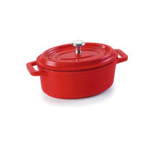 Lacor - Cacerola oval con tapa roja para equipos de cocina - 25911