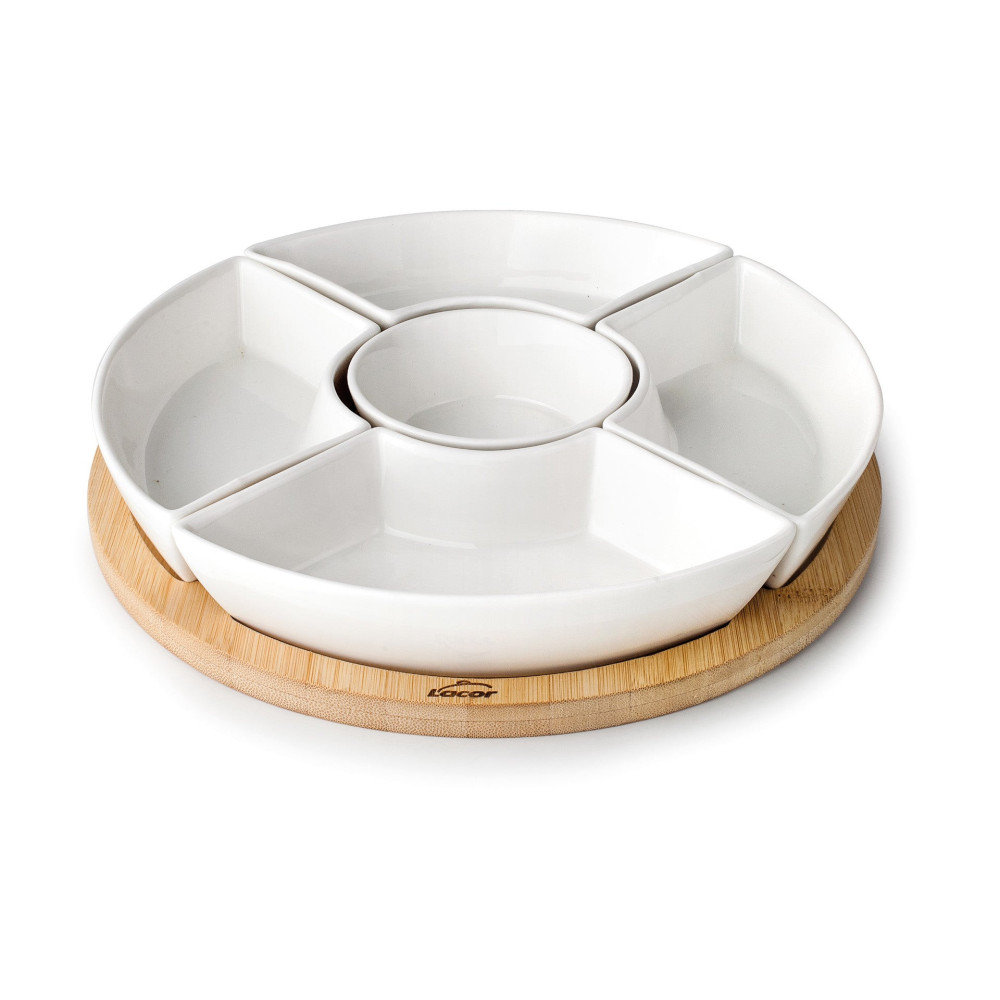 Lacor - Travessa 5 compartimentos bambu para equipamentos de cozinha - 61243