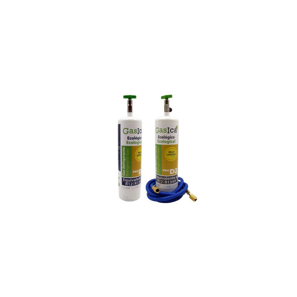 Gasica - Pack gas refrigerante R12 R134a y manguera carga 1/4x1/4 para refrigeración - 470001174PROP2H