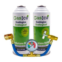 Gasica - Pack gas refrigerante R12 R134a + manómetro para refrigeración - 470001174PM
