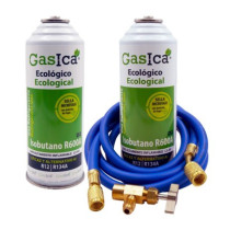 Gasica - Pack gas refrigerante R12 R134a con manguera y válvula para refrigeración - 470001174PGR