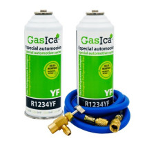 Gasica - Pack gas refrigerante R1234yf con manguera carga y válvula para refrigeración - 470001324PGR