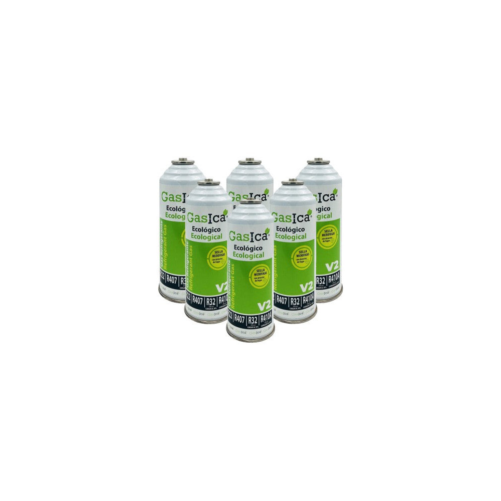 Gasica - Pack 6 botellas gas refrigerante para refrigeración - 470001175P6