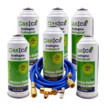 Gasica - Pack 6 botellas gas refrigerante R12 R134a con manguera y válvula para refrigeración - 470001174P6GR