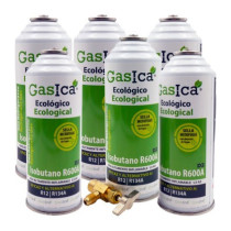 Gasica - Pack 6 botellas gas refrigerante R12 R134a y llave de servicio para refrigeración - 470001174P6R