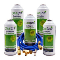Gasica - Pack 5 botellas gas refrigerante R12 R134a con manguera y válvula para refrigeración - 470001174P5HR