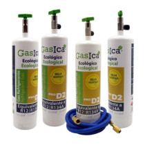 Gasica - Pack 4 botellas gas refrigerante R12 R134a con manguera carga para refrigeración - 470001174PROP4G