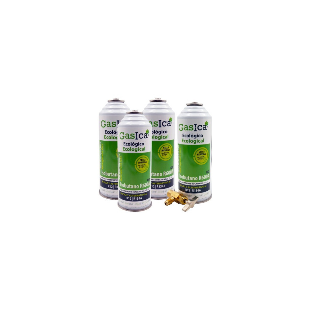 Gasica - Pack 4 botellas gas refrigerante para refrigeración - 470001174P4R