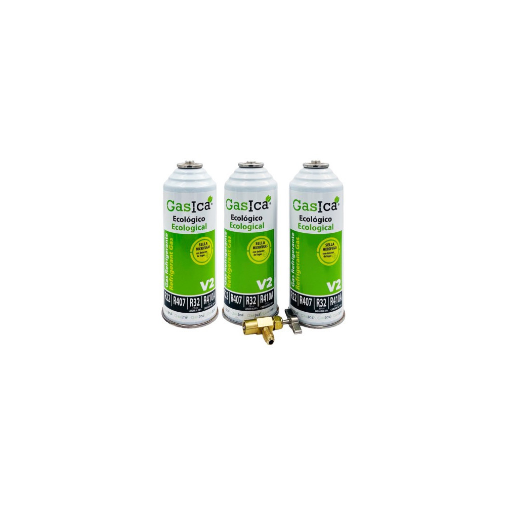 Gasica - Pack 3 botellas gas refrigerante para refrigeración - 470001175P3R