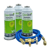 Gasica - Pack 3 garrafas de gás refrigerante R22 R32 R407 R290 R410A com mangueira e válvula refrigeração - 470001175P3GR