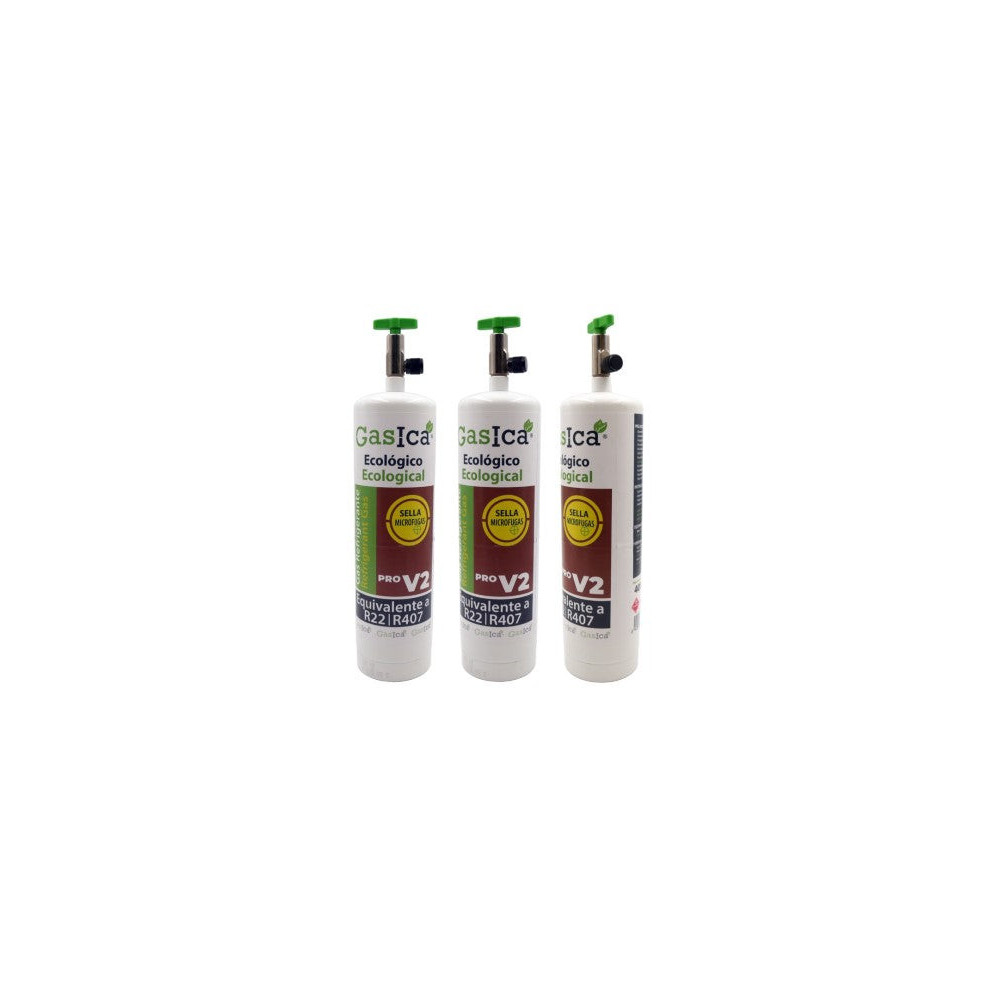 Gasica - Pack 3 botellas gas refrigerante para refrigeración - 470001175PROP3
