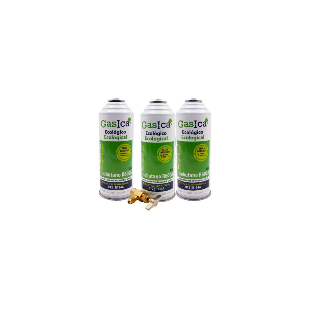 Gasica - Pack 3 botellas gas refrigerante para refrigeración - 470001174P3R