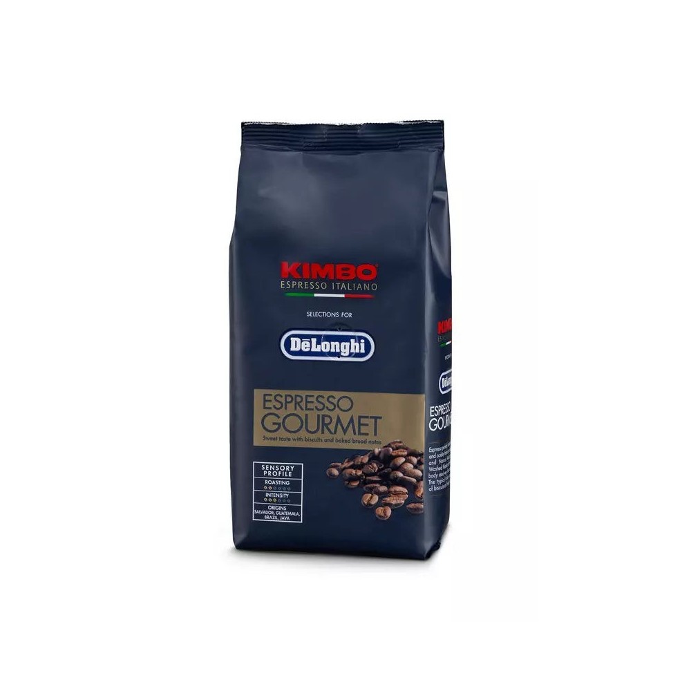 Kimbo Espresso De'Longhi - Café en grano, Selección Gourmet, 80% Arábica 20% Robusta, 250 g - 5513282341