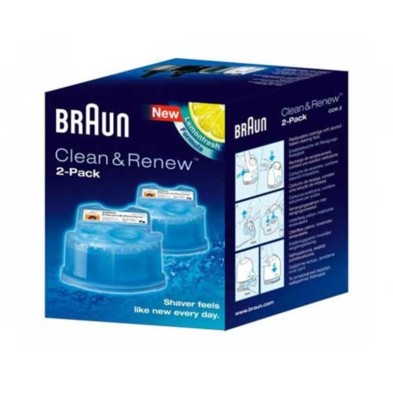 Pack de 2 cartuchos limpiadores para afeitadora Braun Clean&amp;Charge CCR2
