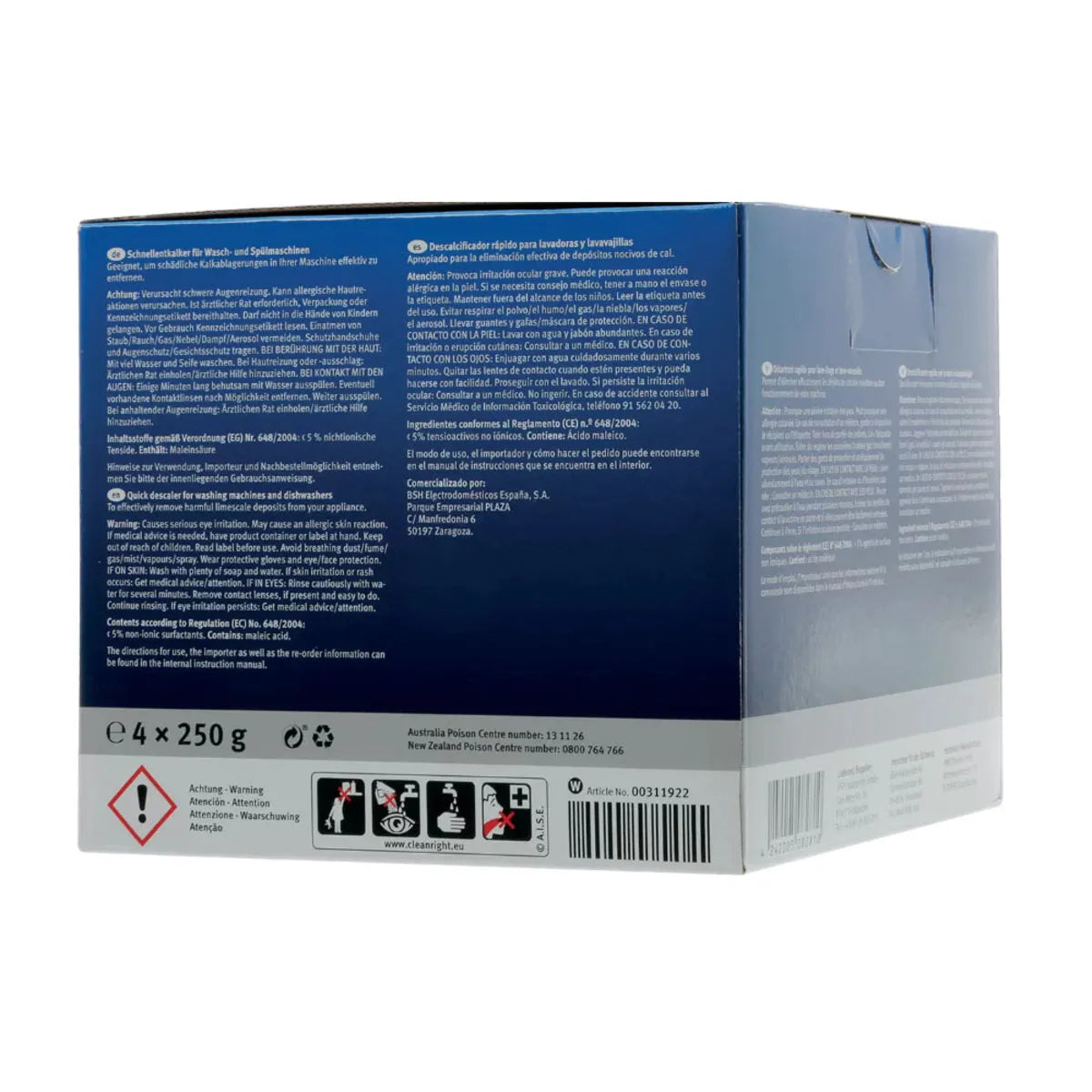 Descalcificador en polvo para lavadoras y lavavajillas Bosch 00311922