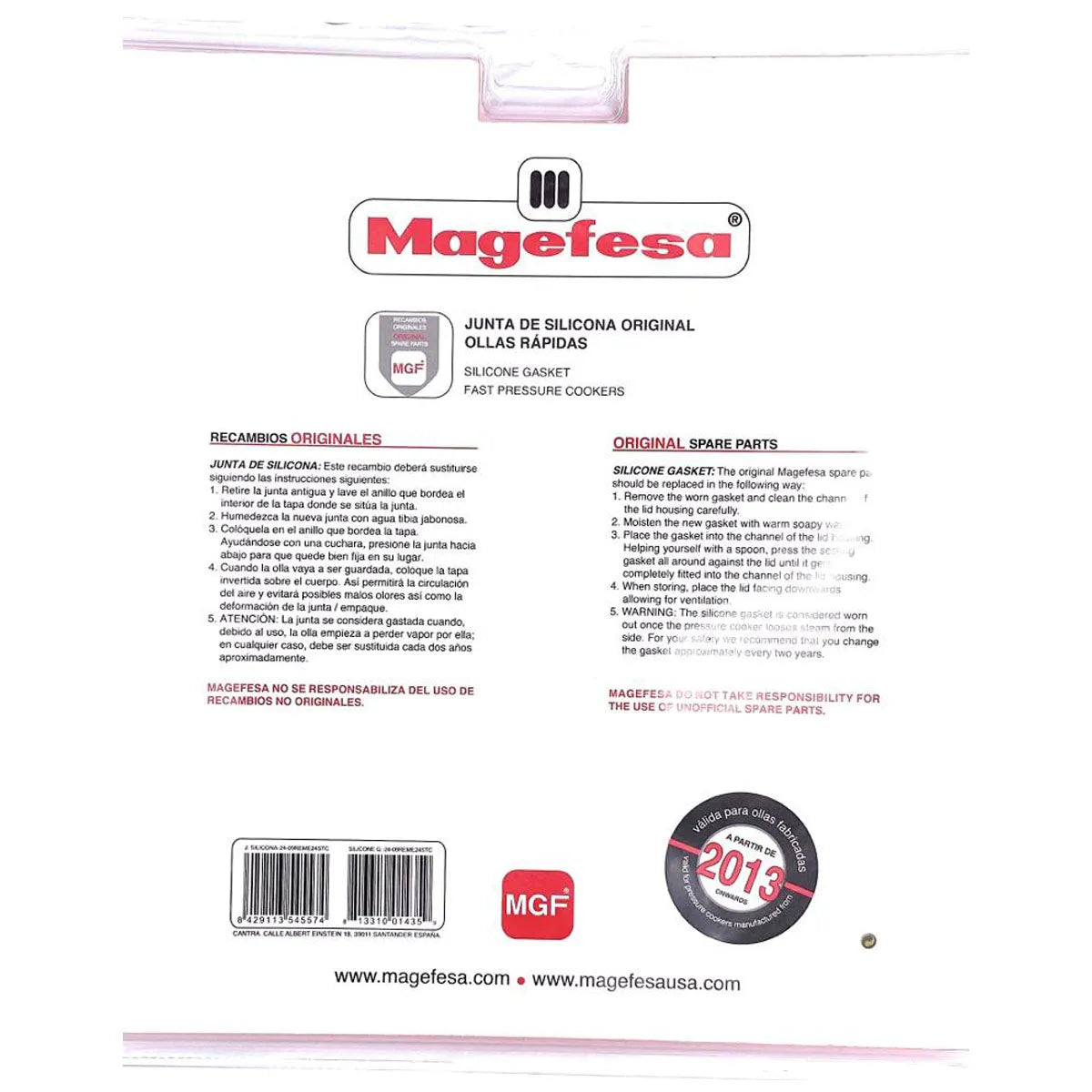 Junta silicona para olla Magefesa STAR 24cm. 09REME24STC