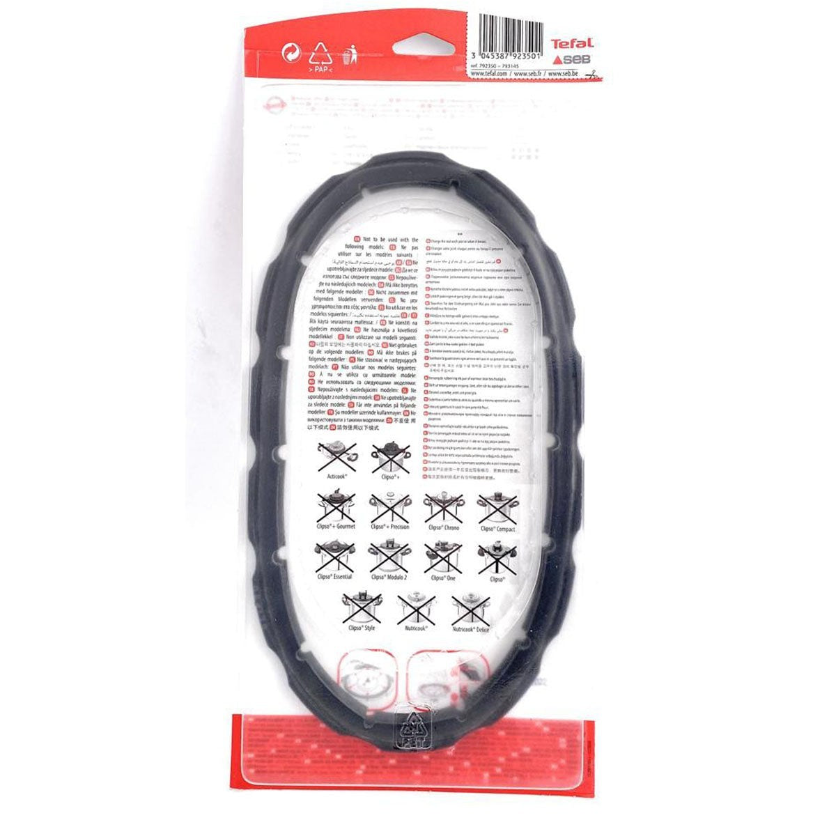 Recambio Tefal Clipso - Junta de goma para olla de 4,5L - 6L 22cm - 792350
