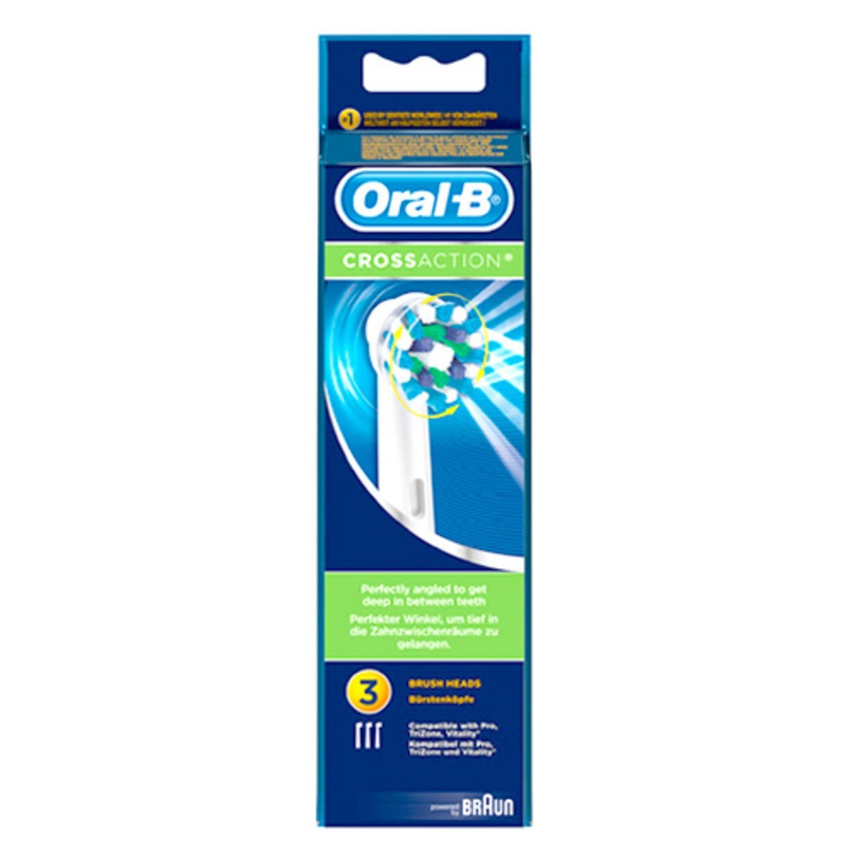Recambio Braun Oral-B Cross Action - Cepillo dental, 3 Unidades - 80250626