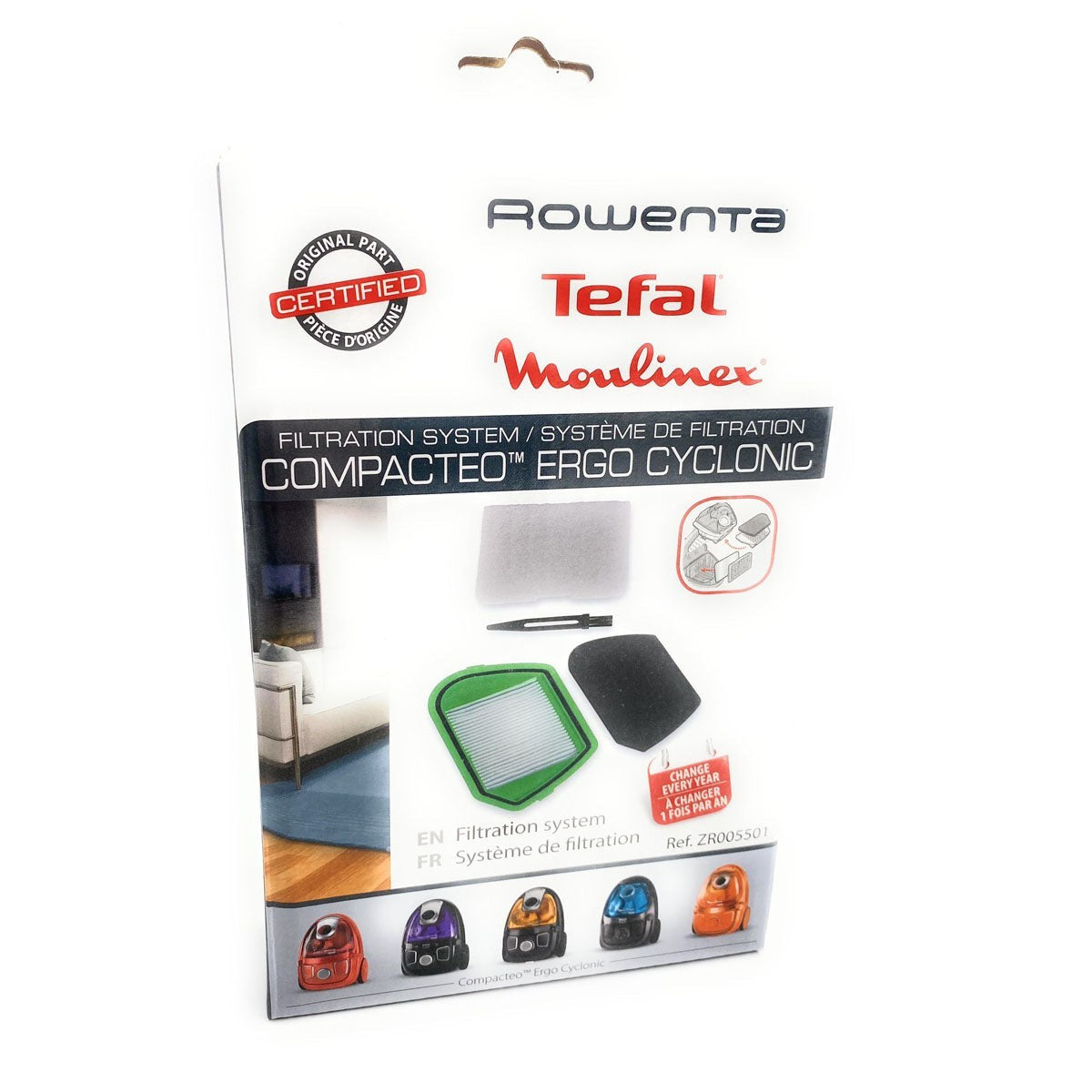 Recambio Rowenta Compacteo Ergo Cyclonic - Filtro HEPA para aspiradora - ZR005501