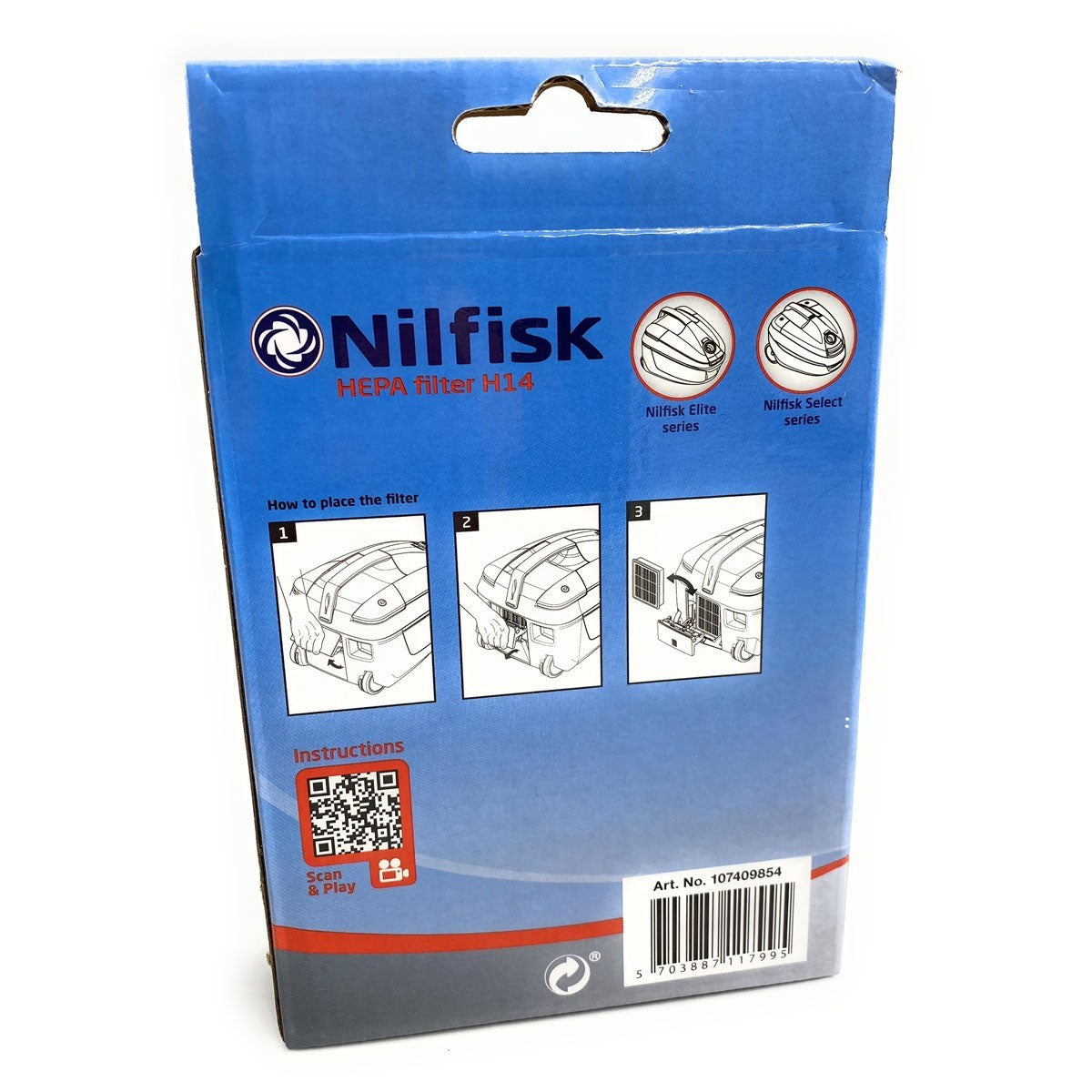 Recambio Nilfisk Elite - Filtro HEPA H14 para aspirador - 107409854