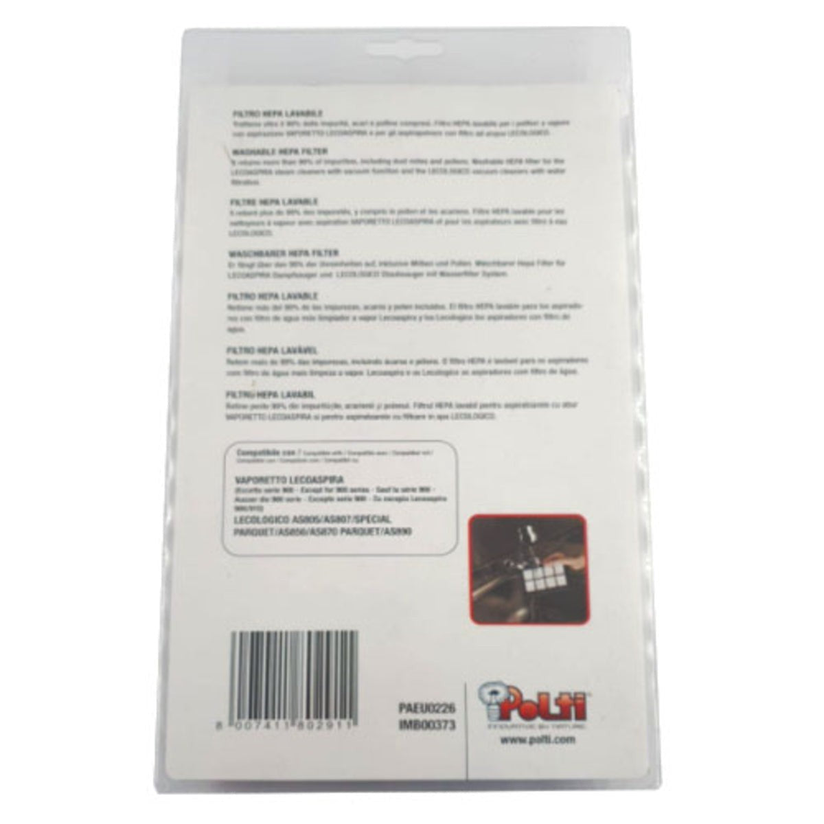 Recambio Polti - Filtro HEPA para aspirador - PAEU0226 - PAEU0226