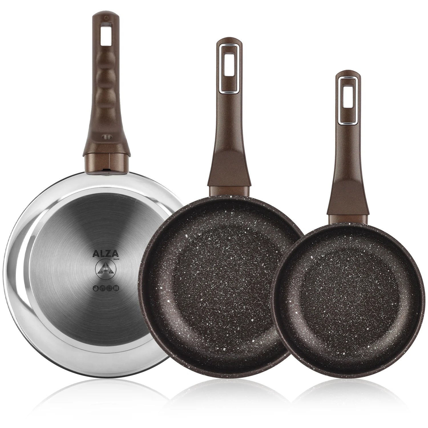 Recambio ALZA - Lote 3 sartenes 20 - 24 - 28 cm para menaje de cocina - 31350002
