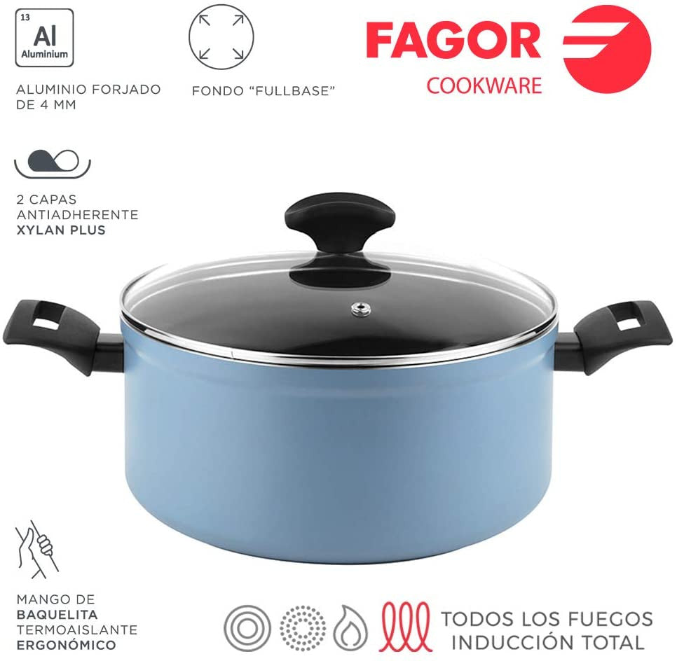 Recambio FAGOR - Olla MAXIMA Azul con tapa Ø20 para menaje de cocina - 81PXFGOMA20