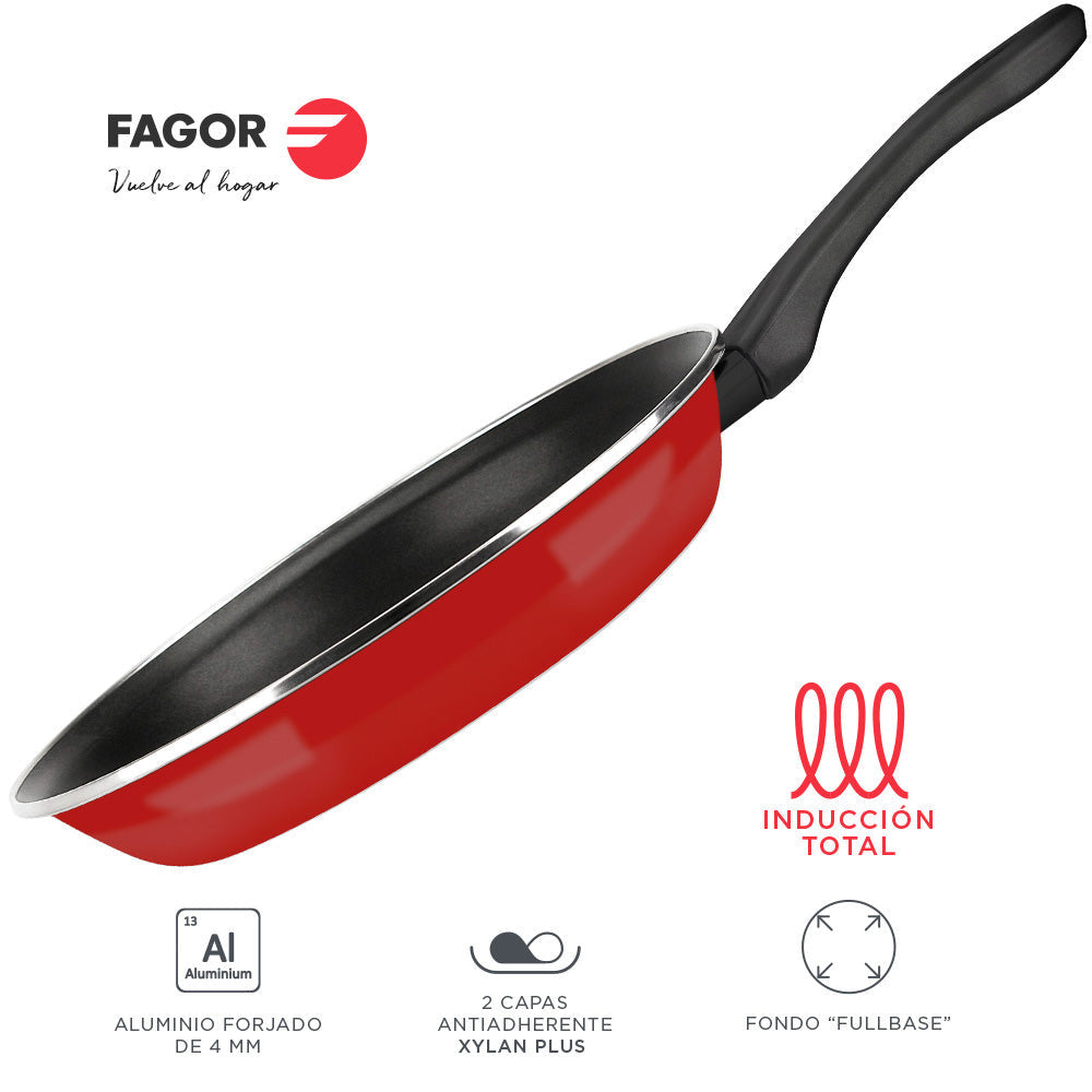 Recambio FAGOR - Sartén Ø28 rojo mate para menaje de cocina - 81SAFGOPR28