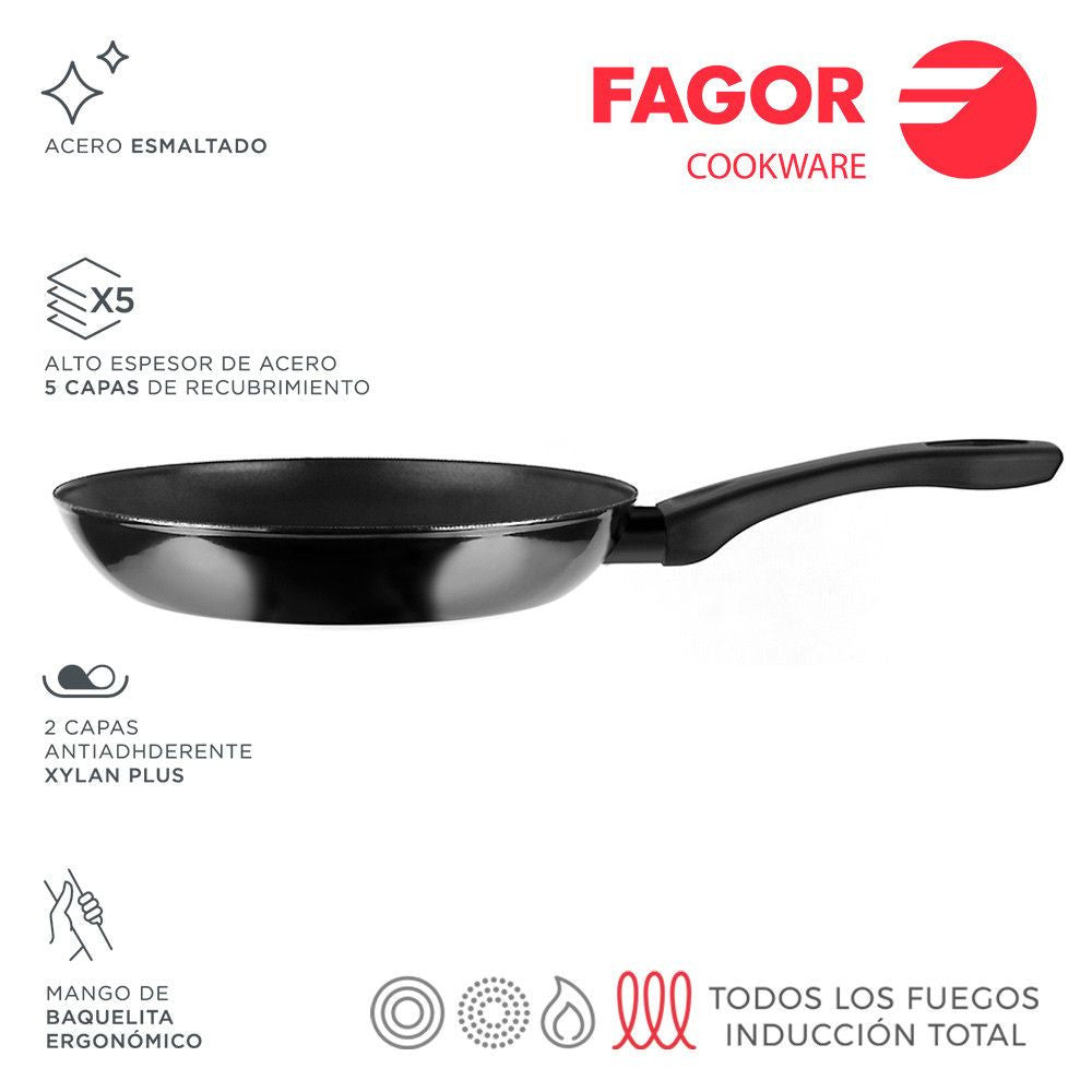 Recambio FAGOR - Sartén INDUTHERM negro Ø26 para menaje de cocina - 81SAFGINN26