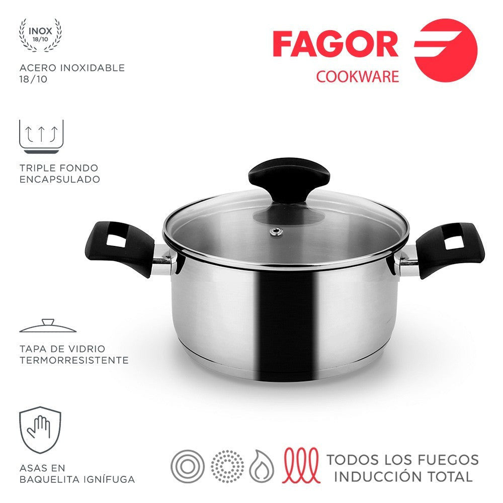 Recambio FAGOR - Cacerola Alaia con tapa Ø24 para menaje de cocina - 81PXFGCCAL4