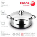 Recambio FAGOR - Cacerola Silverinox con tapa Ø20 para menaje de cocina - 81PXFGCCSI0