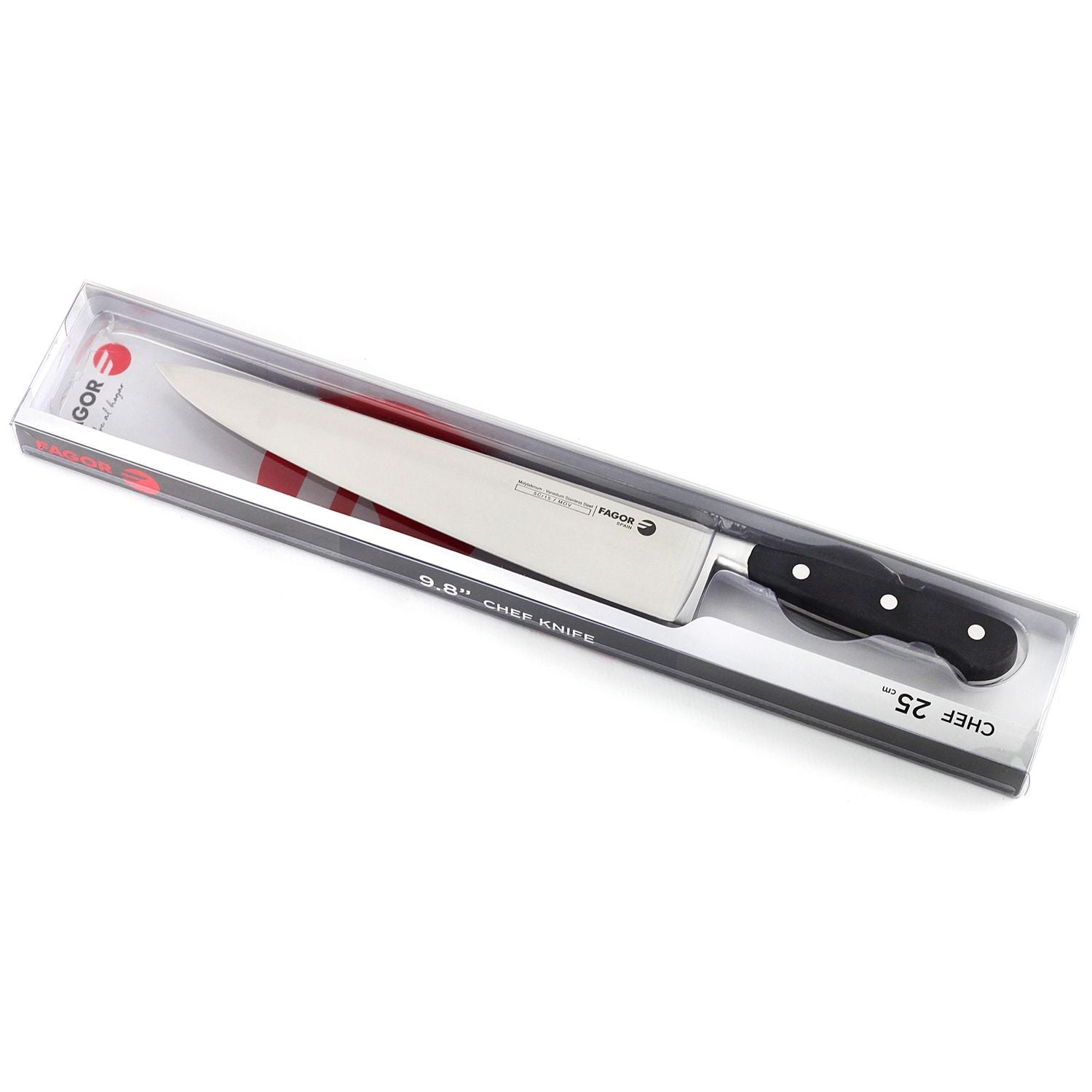 Recambio FAGOR - Cuchillo de chef 25cm (4mm) para menaje de cocina - 81CUFGCOC25