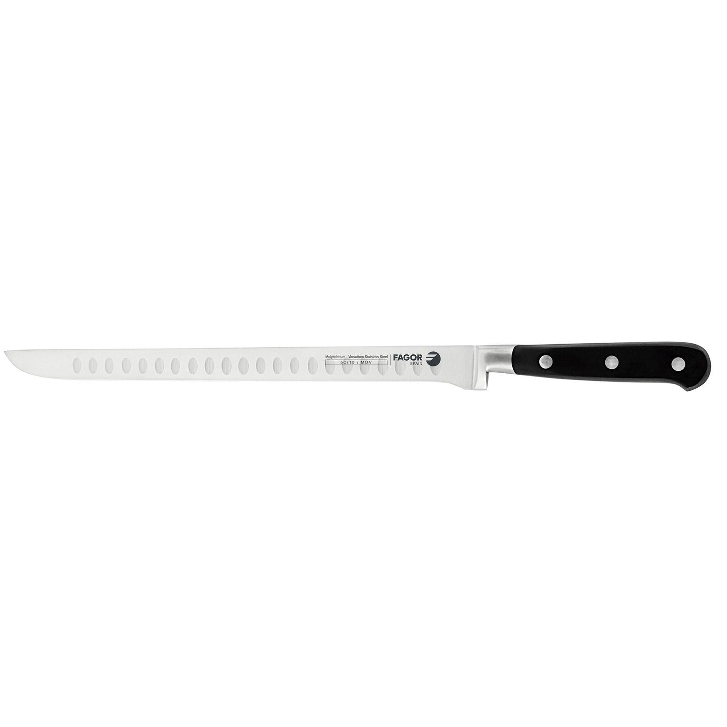 Recambio FAGOR - Cuchillo jamonero 25cm con punta para menaje de cocina - 81CUFGCOH25