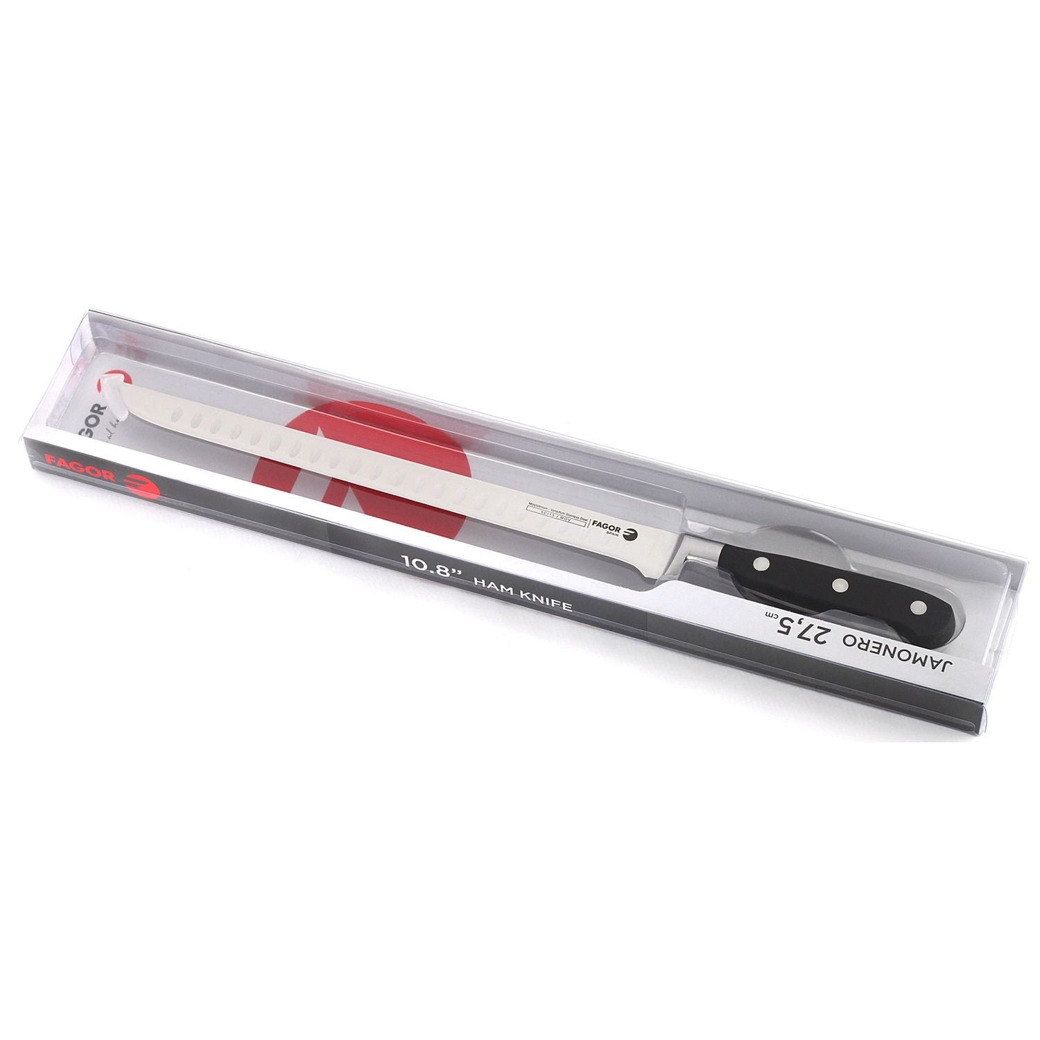 Recambio FAGOR - Cuchillo jamonero 27,5cm con punta para menaje de cocina - 81CUFGCOH27