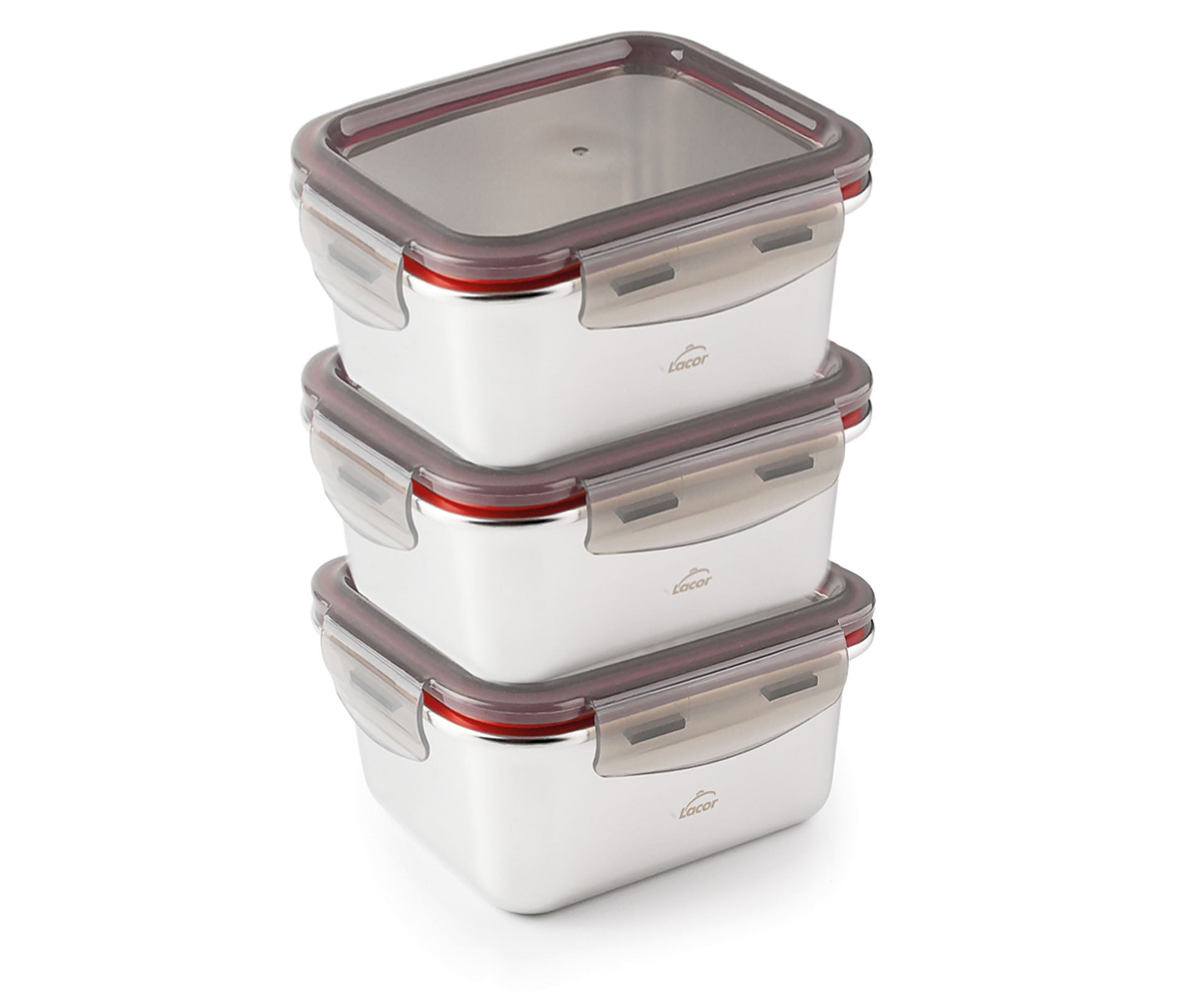 Recambio Lacor - Set 3 recipientes EcoInox para equipos de cocina - 64623
