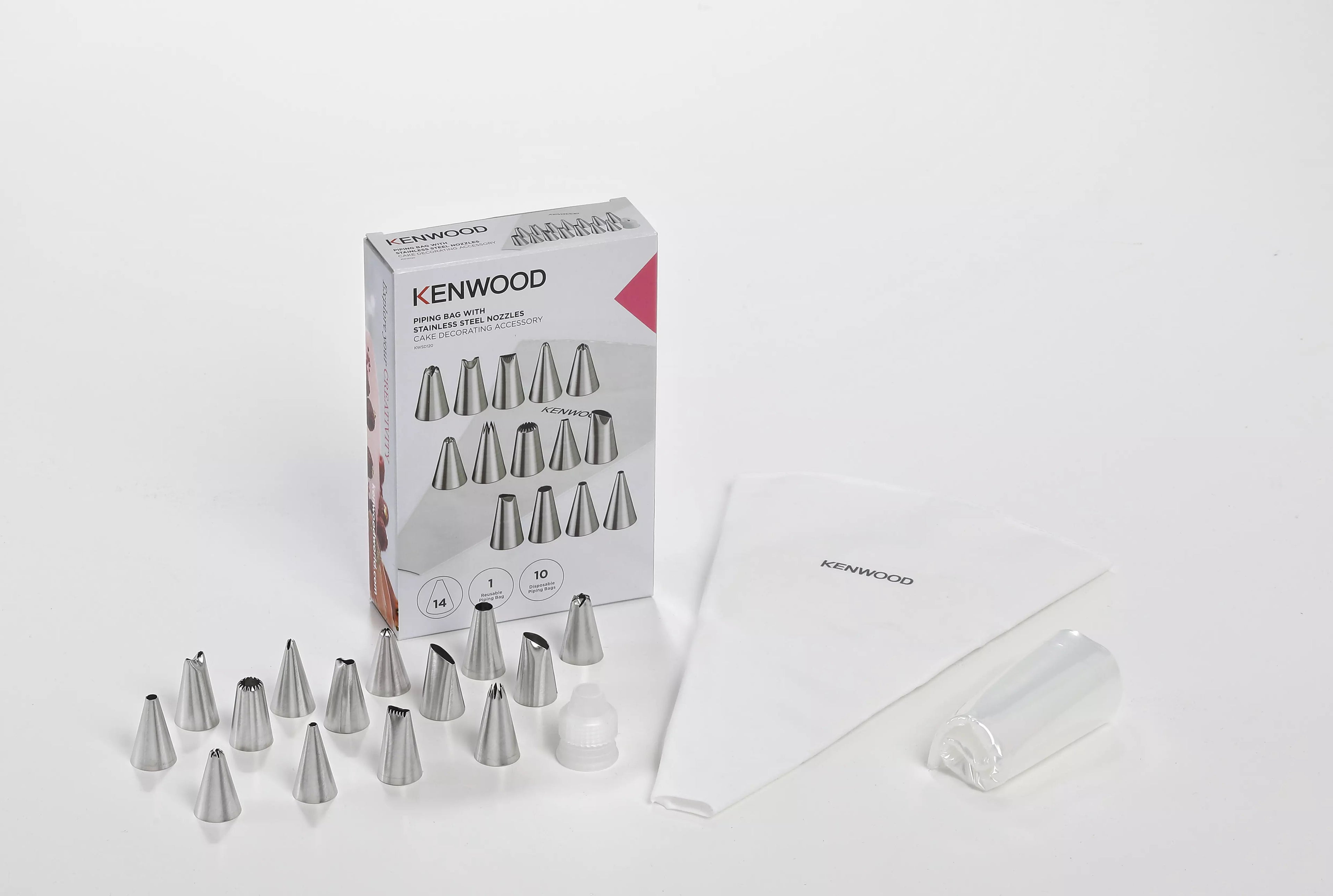 Recambio Kenwood - Manga pastelera con boquillas de acero inoxidable para utensilios de pastelería - AS00002749