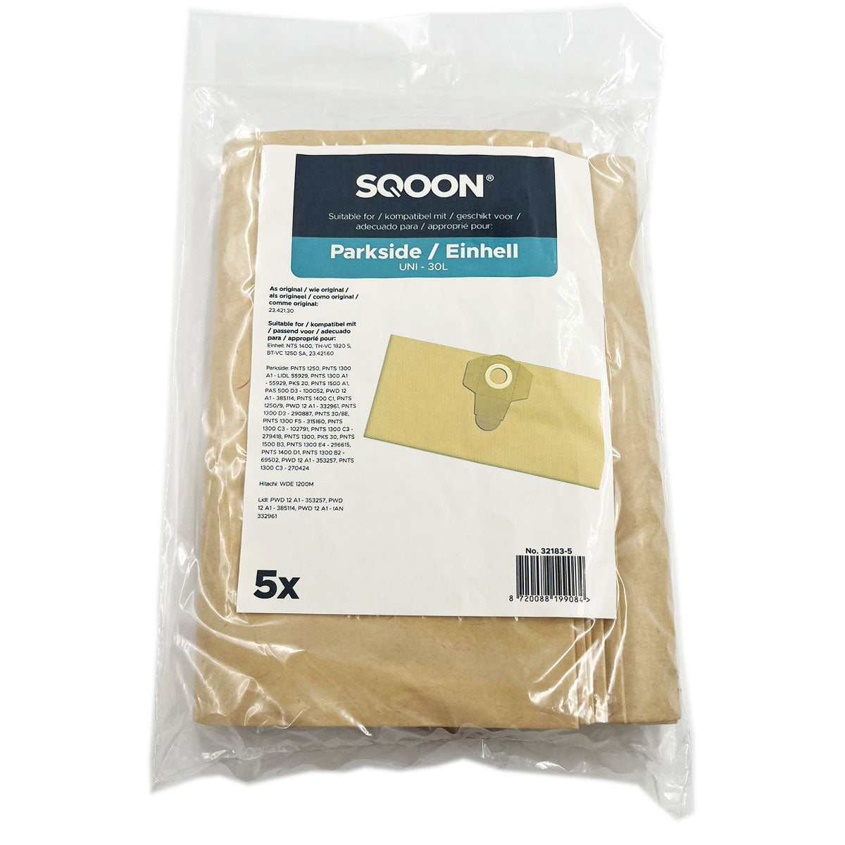 Recambio Parkside, Einhell, Kärcher - Bolsa aspirador 20 Litros 5 unidades para aspiradora - 32183 - 5