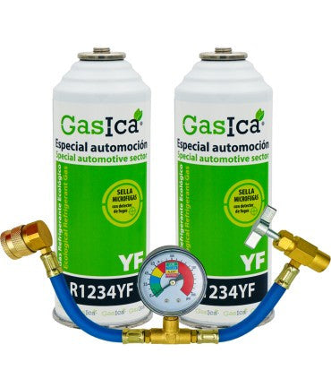 Recambio Gasica - Pack gas refrigerante R1234yf y manómetro para refrigeración - 470001324PM