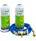 Recambio Gasica - Pack gas refrigerante R22 R32 R407 R290 R410A con manguera carga y válvula para refrigeración - 470001175PGR
