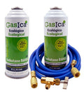 Recambio Gasica - Pack gas refrigerante R12 R134a con manguera y válvula para refrigeración - 470001174PGR